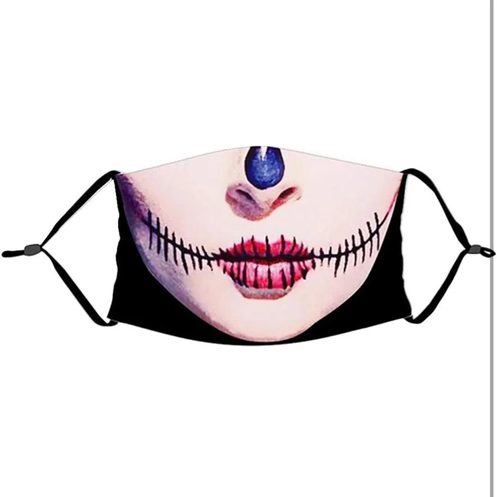 5pcs Scary Face Mask Protection Skull Print for Halloween. New!